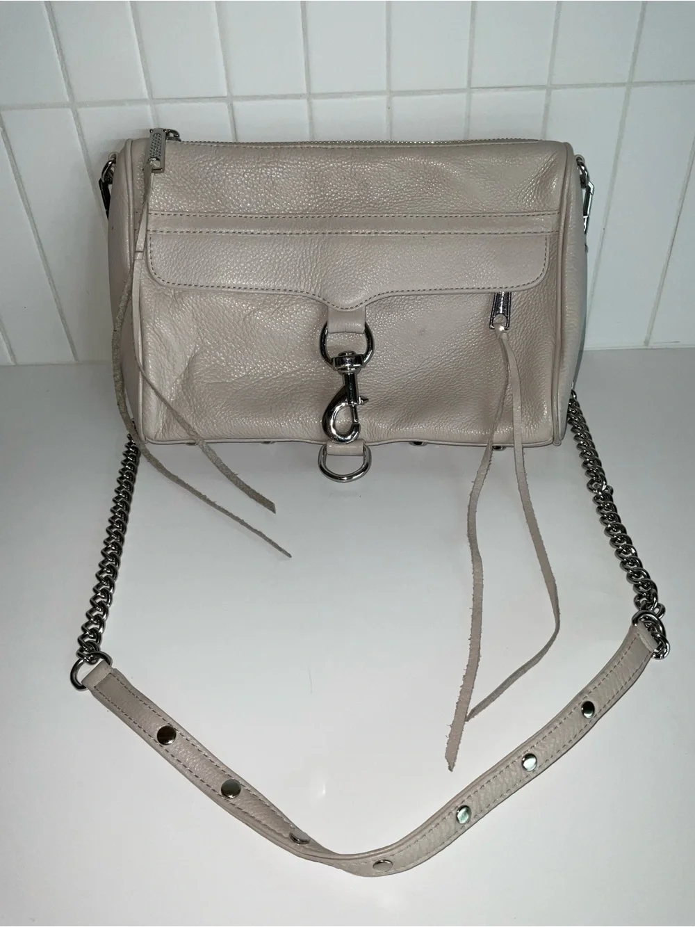 Rebecca Minkoff Mac Grey Crossbody Leather Bag